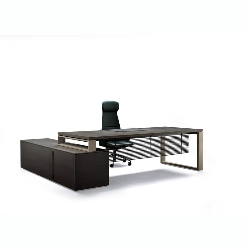 Bureau de direction ARCHE sur meuble plateau bois BRALCO