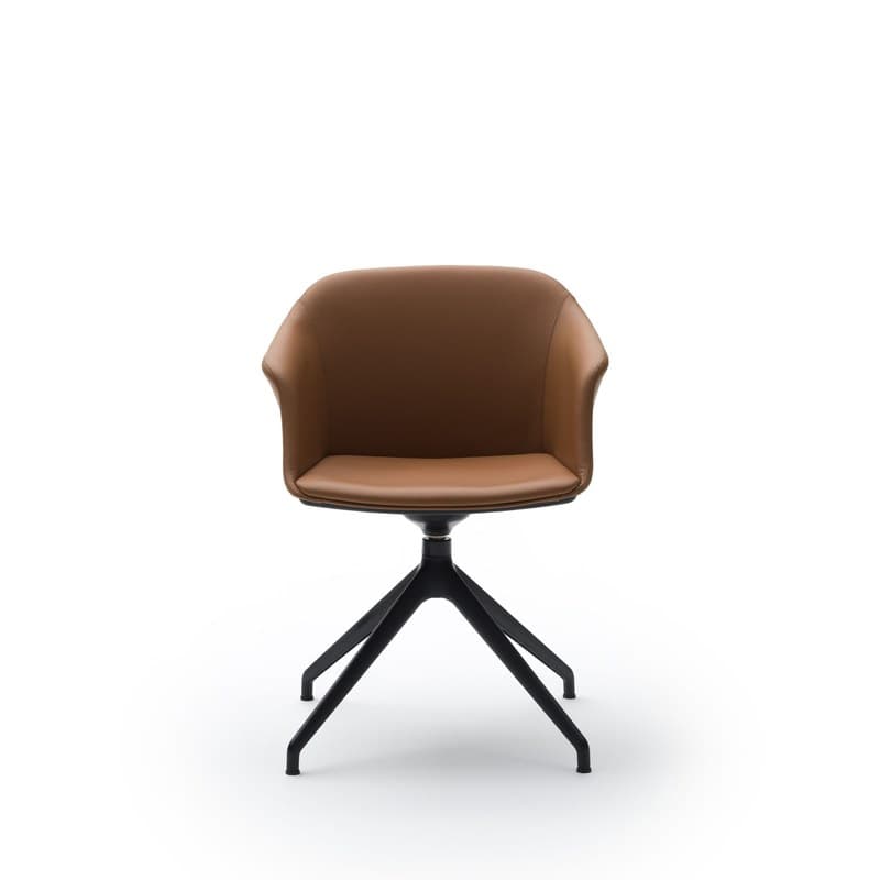 Chaise pivotante SEIKA tapissée piètement 4 branches BRALCO