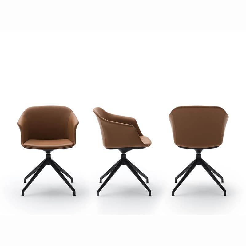 Chaise pivotante SEIKA tapissée piètement aluminium BRALCO