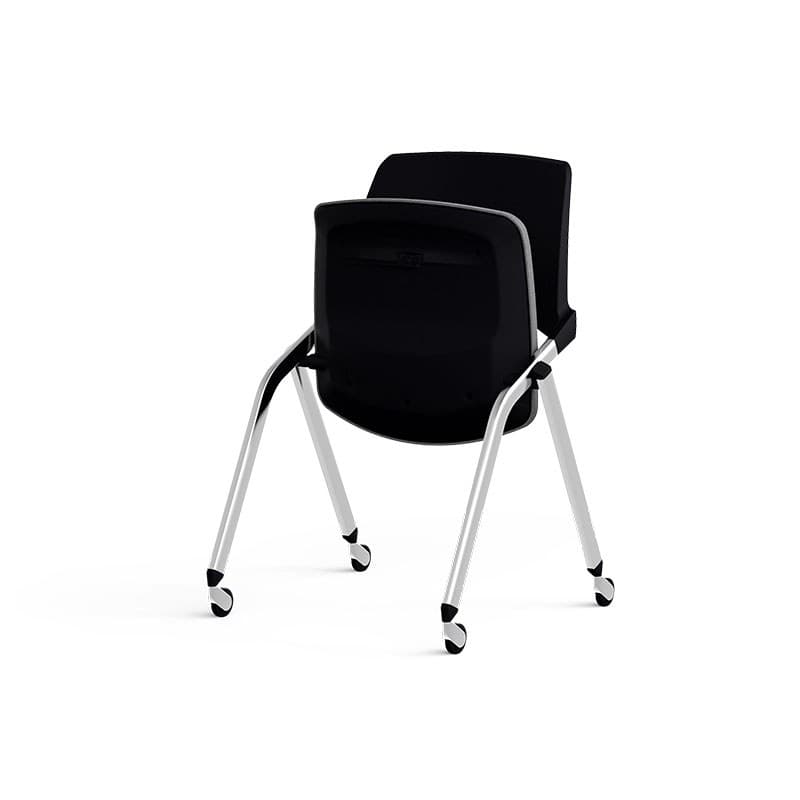 Chaise EMI assise tapissée sur roulettes EOL