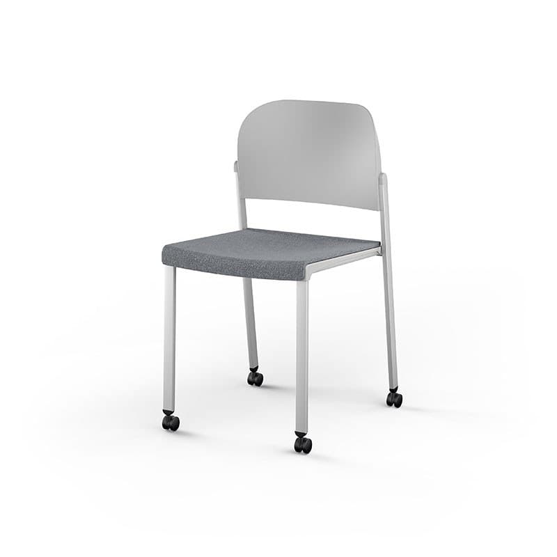 Chaise ROMY assise tapissée sur roulettes EOL