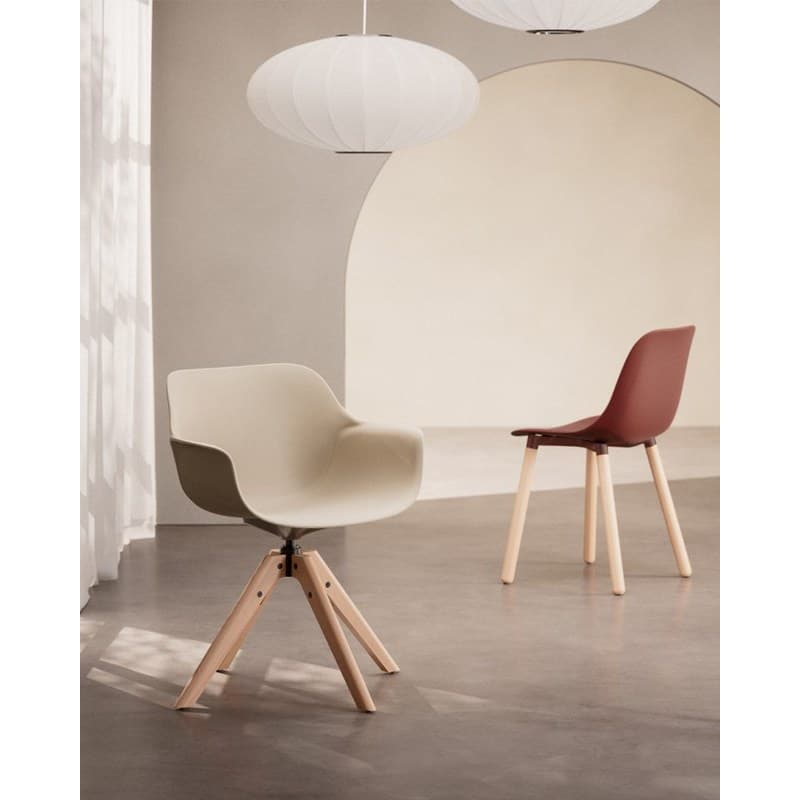 Chaise et fauteuil ABRIL pieds en chêne - esPATTIO