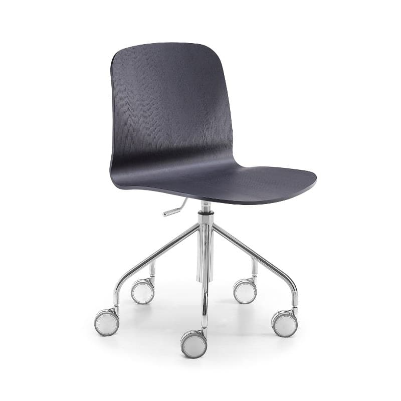 Chaise de bureau LIÙ coque bois - MIDJ