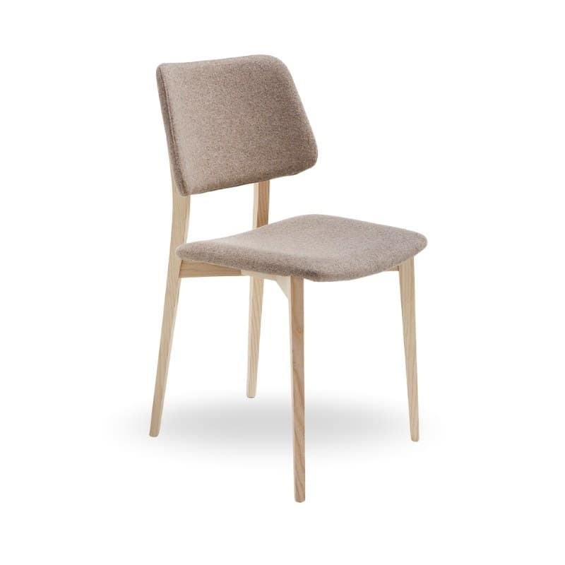 Chaise JOE en tissu, pieds bois - MIDJ