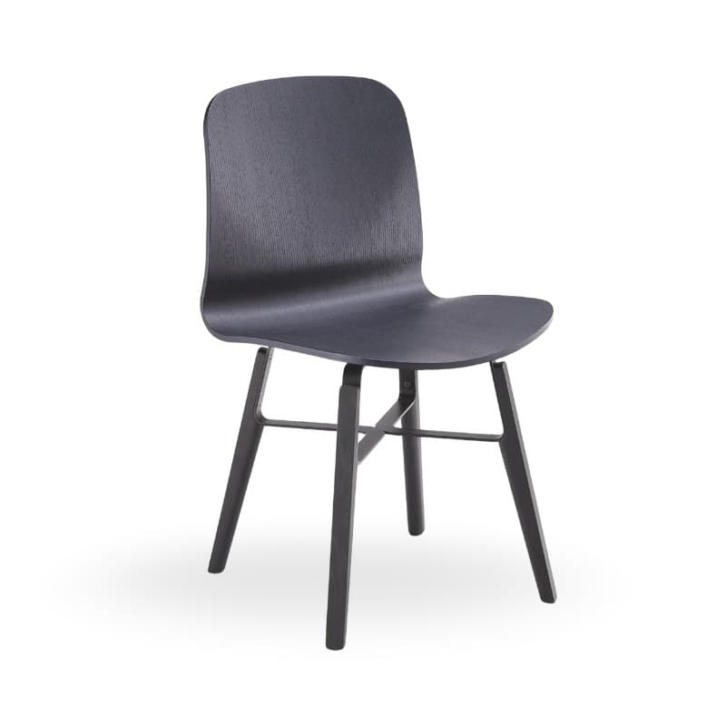 Chaise LIÙ coque bois, pieds bois - MIDJ