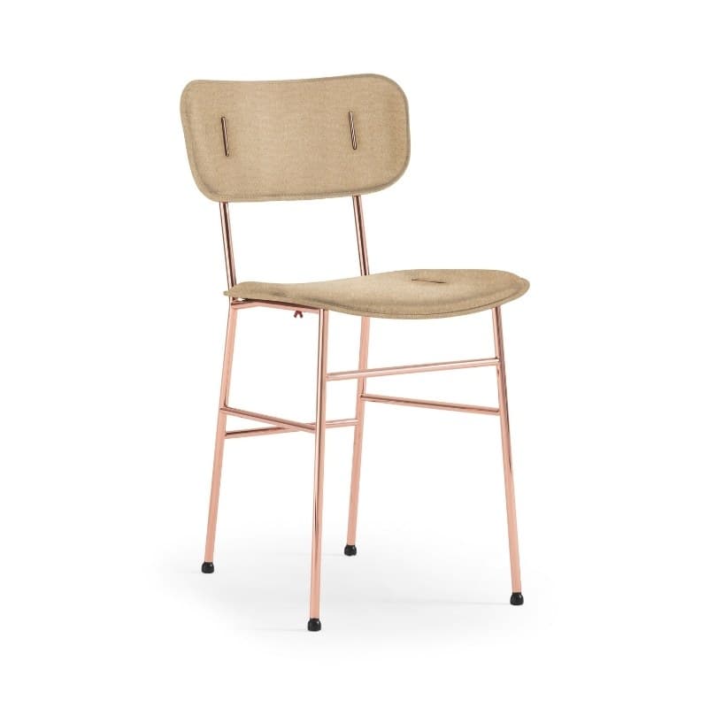 Chaise PIUMA en tissu, pieds métal - MIDJ