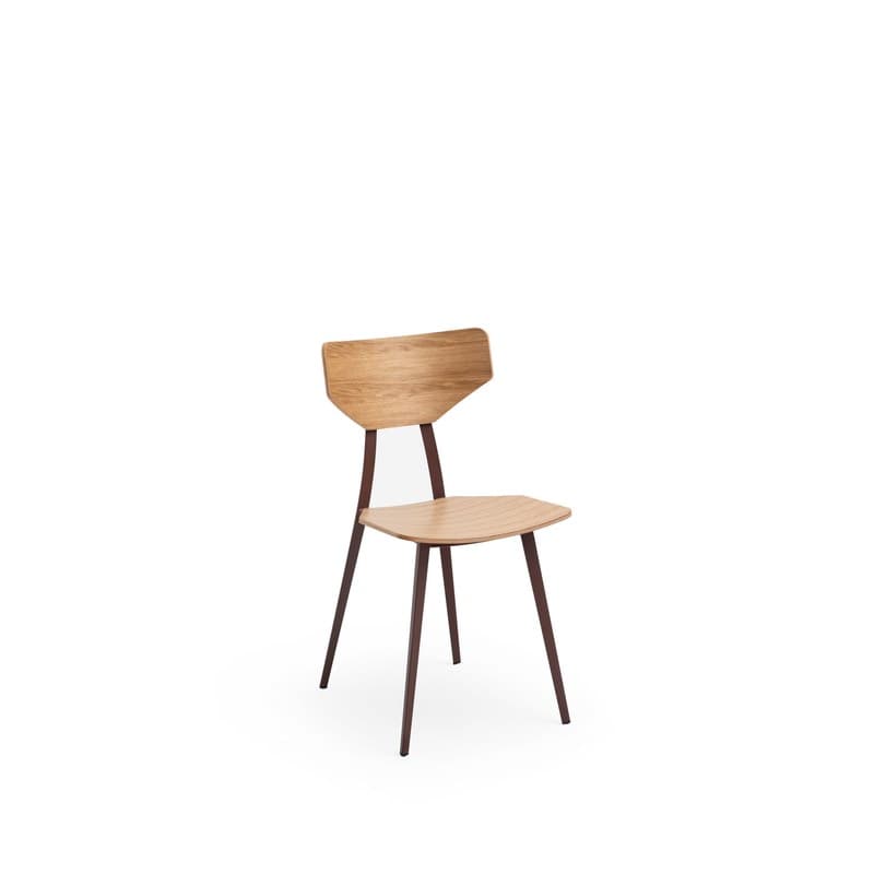 Chaise TOSCA coque bois, pieds métal - MIDJ