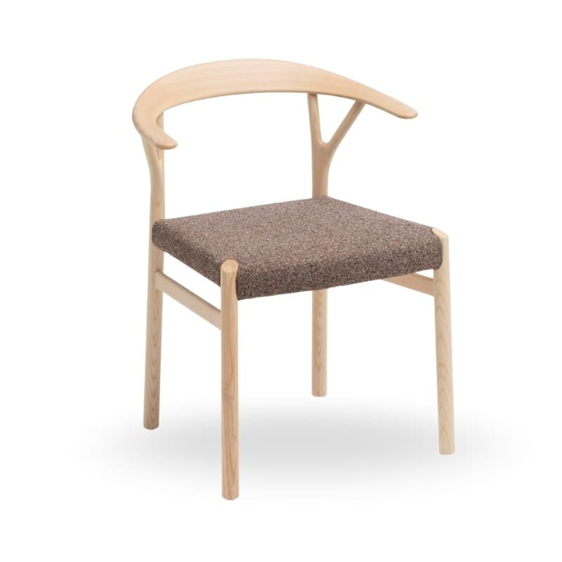Fauteuil OSLO en tissu, pieds bois - MIDJ