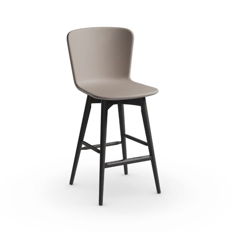 Tabouret CALLA en tissu, pieds bois - MIDJ