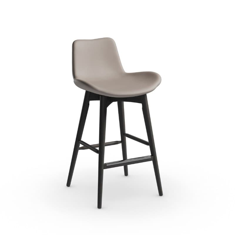 Tabouret DALIA en tissu, pieds bois - MIDJ