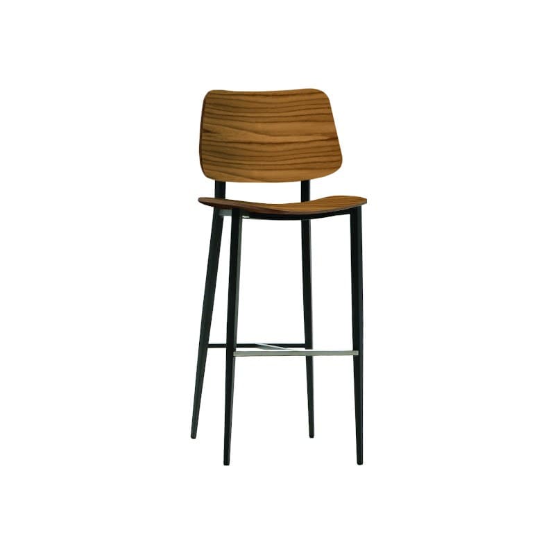 Tabouret JOE coque bois, pieds métal - MIDJ
