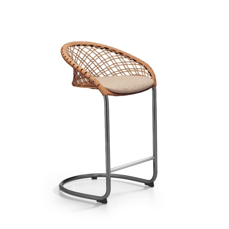 Tabouret P47 en tissu, pieds métal - MIDJ