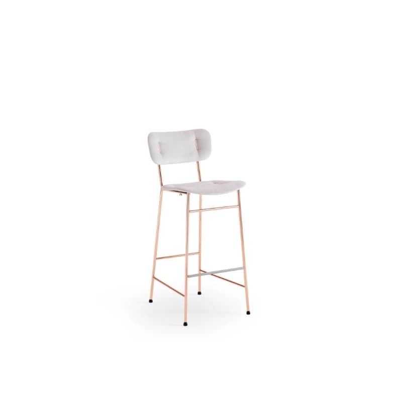 Tabouret PIUMA en tissu, pieds métal - MIDJ
