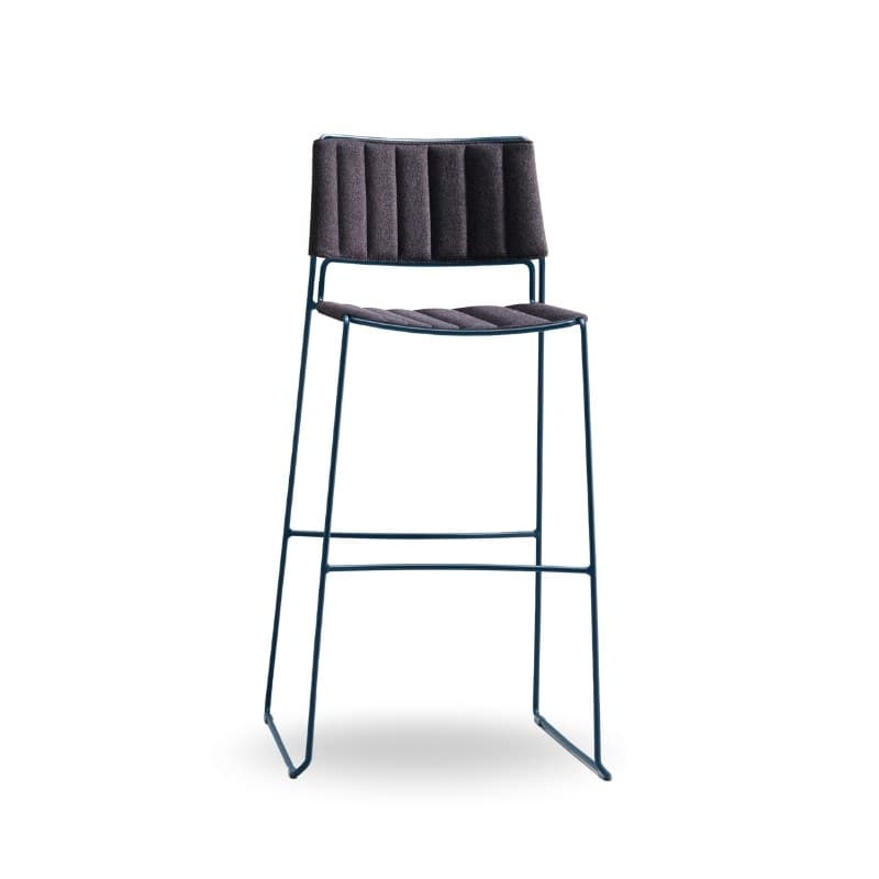 Tabouret SLIM en tissu, pieds métal - MIDJ