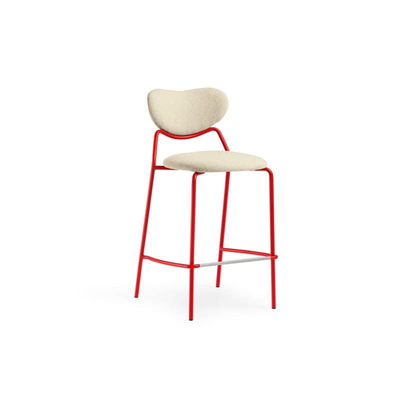 Tabouret VIDA en tissu, pieds métal - MIDJ