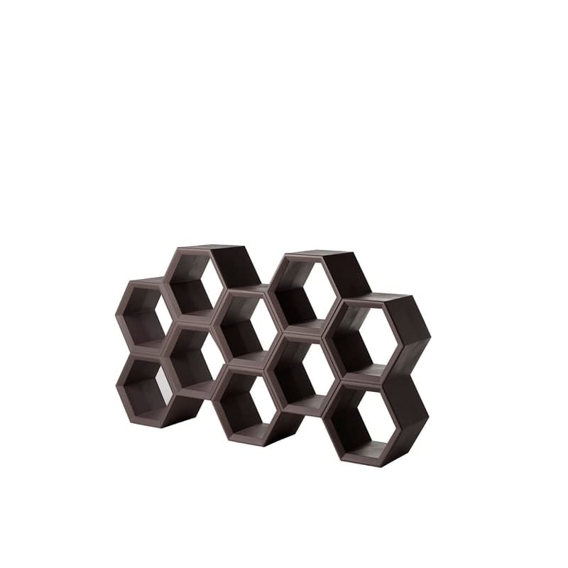 Bibliothèque design HEXA - brun