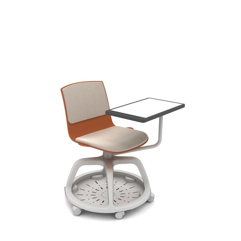Chaise giratoire étudiant panier PP + tablette ODEI