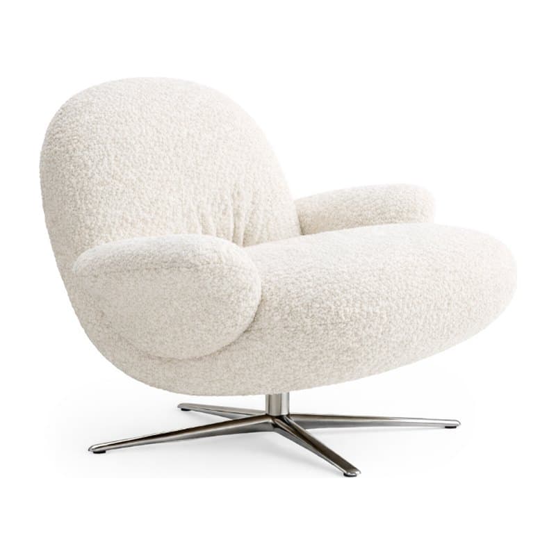Fauteuil lounge BAOZA - bouclette blanc