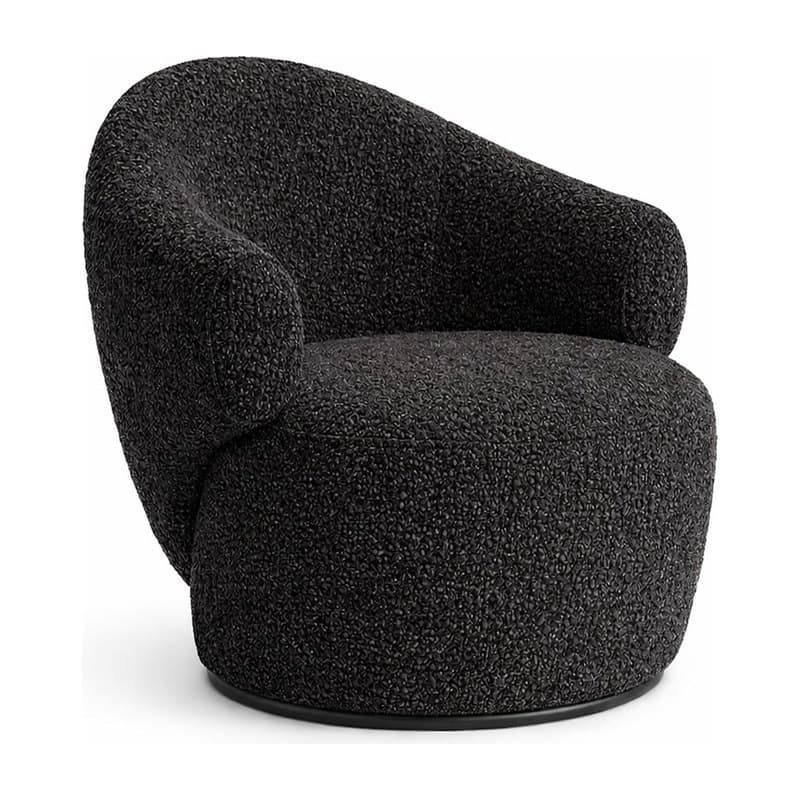 Fauteuil lounge CONVA - bouclette noir