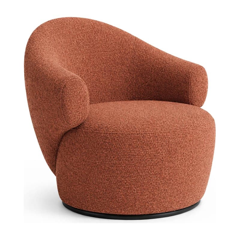 Fauteuil lounge CONVA - bouclette rouille