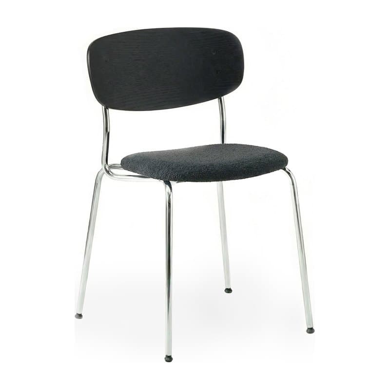 Chaise SPLOT SOFT - structure chromée / chêne noir