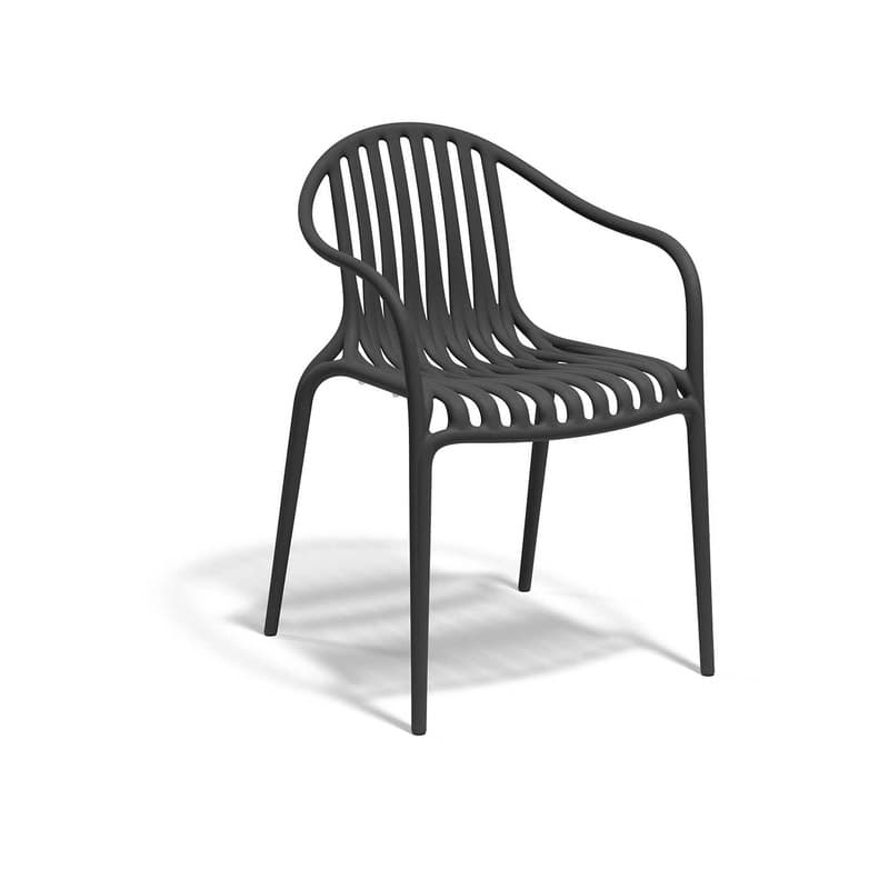 Chaise avec accoudoirs PALM - noir