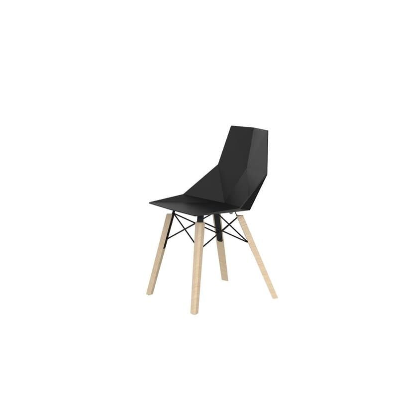 Chaise FAZ WOOD pieds bois - noir