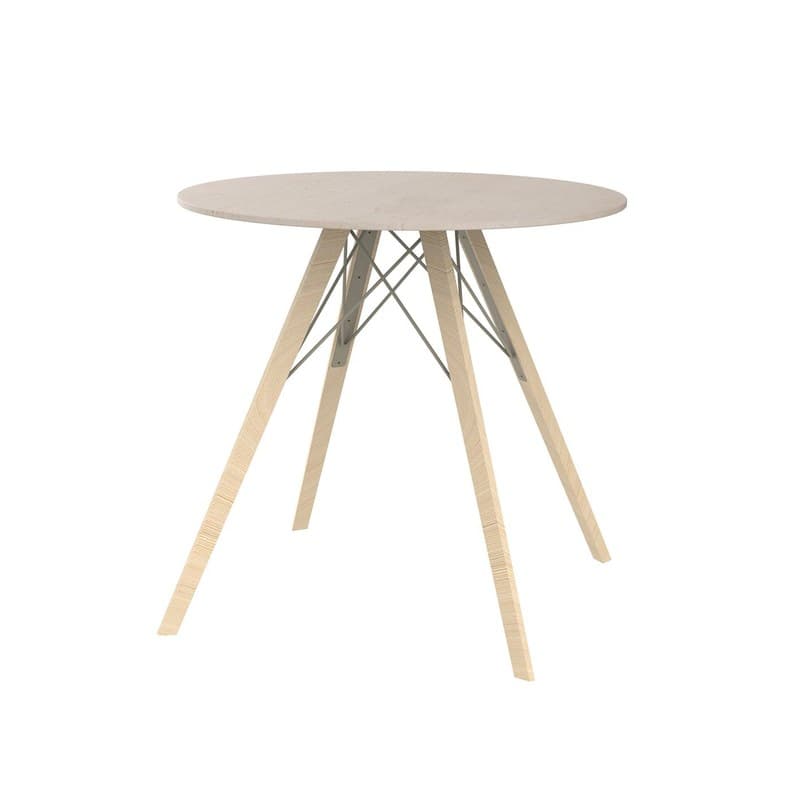 Table FAZ WOOD Ø80 cm - ecru