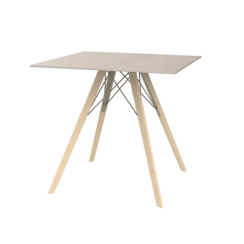 Table FAZ WOOD 80 x 80 cm - ecru