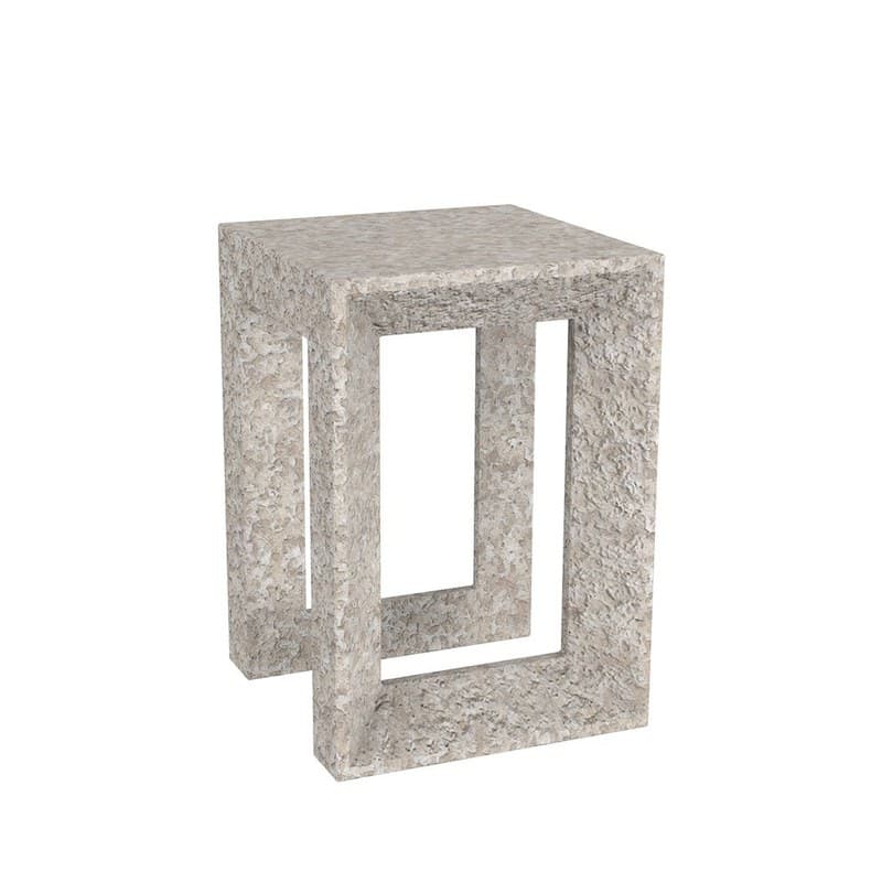Tabouret bas FRAME H 43 cm - écru granit