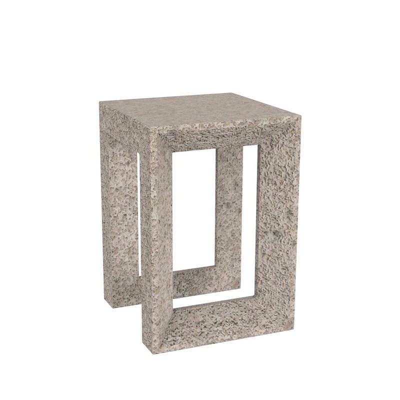 Tabouret bas FRAME H 43 cm - granit crème